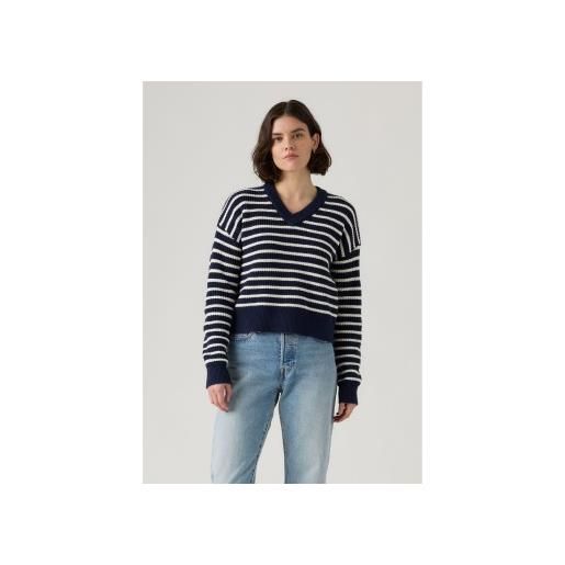 Levi's per donna. 0037o-0004 maglione blu navy di reese [3278458], casual, cotone