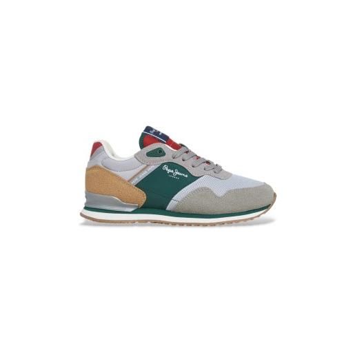 Pepe Jeans per ragazzo. Pbs400004 sneakers multicolori london city [3287212], pelle, basso, stringhe, casual, multicolore, moda per bambini