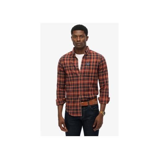 Superdry per uomo. M4011047a camicia rossa da boscaiolo [3292489], rosso, casual, cotone, manica lunga