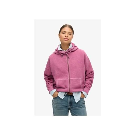 Superdry per donna. W2012324a felpa rosa essential logo overdyed zh [3292941], casual, cotone