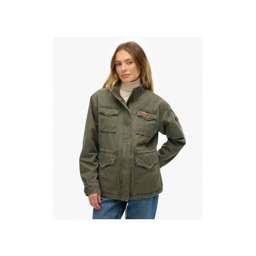 Superdry per donna. W5011997a giacca militare borg verde [3294037], casual, cotone