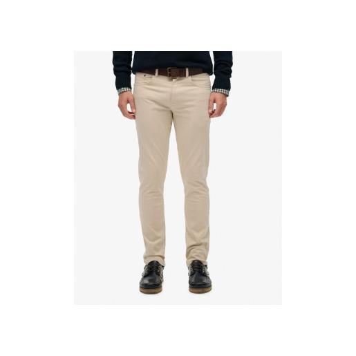 Superdry per uomo. M7011425a pantaloni beige in raso merchant [3294347], casual, cotone