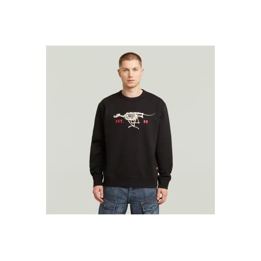 G-Star per uomo. D27095-d733-6484 felpa nera running dog [3295832], nero, casual, cotone biologico, sostenibile