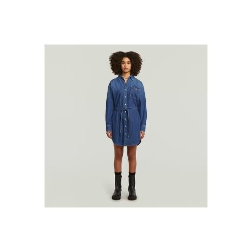 G-Star per donna. D26814-d252-g749 abito blu con cintura [3295941], casual, cotone, manica lunga