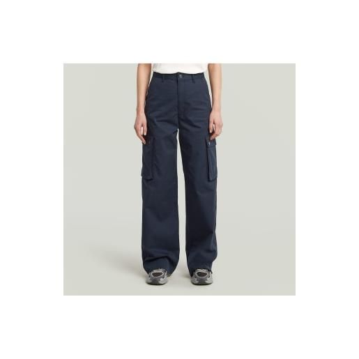 G-Star per donna. D27058-e077-c742 pantaloni cargo a vita alta blu navy [3296012], casual, cotone