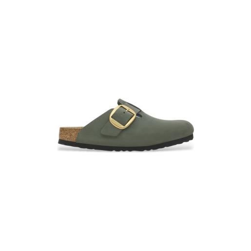 Birkenstock per uomo. 1028033 zoccoli boston big buckle in pelle verde [3297324], basso, nessuno, casual