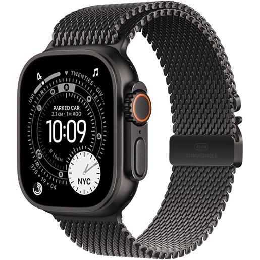 Apple watch ultra 3 gps + cellular 49mm black titanium case with black titanium milanese loop - small