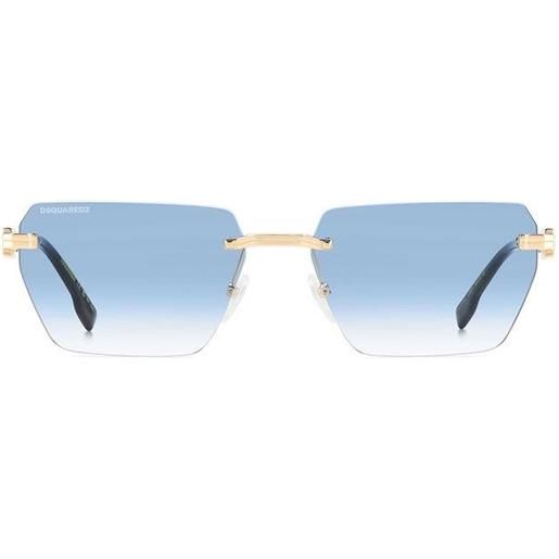 Dsquared2 occhiali da sole d2 0102/s lks oro/azzurro unisex