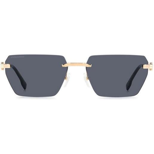 Dsquared2 occhiali da sole d2 0102/s 807 2k oro/nero unisex