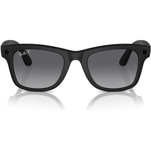 Ray-Ban occhiali da sole rw4008 601st3 meta wayfarer nero opaco/grigio chiaro unisex polarizzati