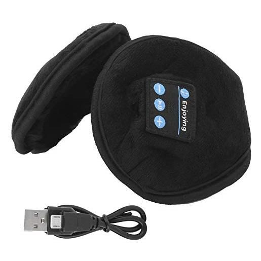 Sxhlseller paraorecchie più caldi, breve velluto morbido pelle cotone amichevole ricaricabile doppio corno scalda orecchie bluetooth 5.0 inverno stereo musica paraorecchie regali di compleanno di natale