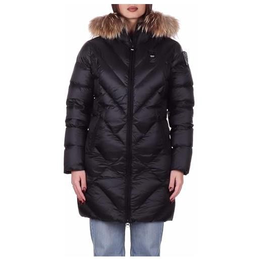 Blauer blauer althea piumino lungo a linee geometriche nero - x-large