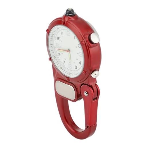 Generic orologio con moschettone, orologio a clip con torcia a led da uomo per alpinismo (rosso)