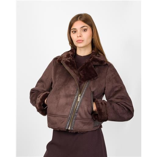 VICOLO giubbotto cropped effetto scamosciato - VICOLO