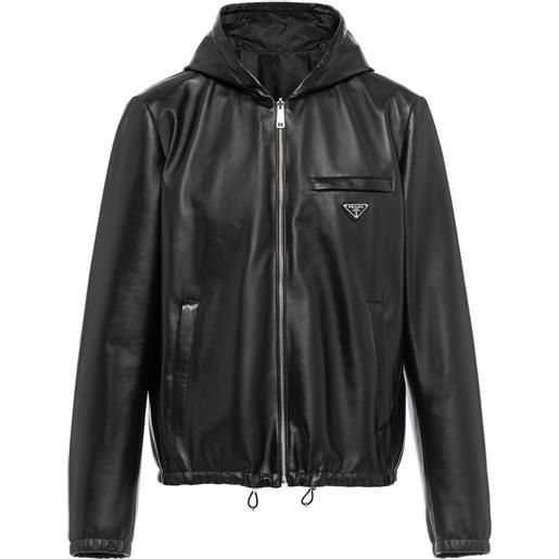 Prada giacca reversibile con cappuccio - nero
