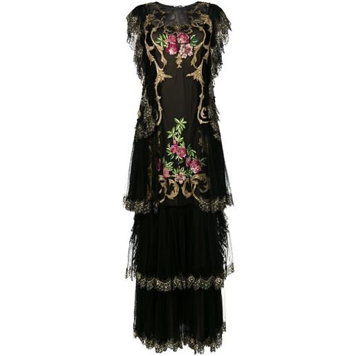 Alberta Ferretti abito da sera ricamato - nero