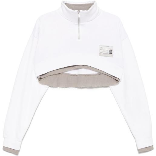 Maison MIHARA YASUHIRO felpa crop con design a strati - bianco