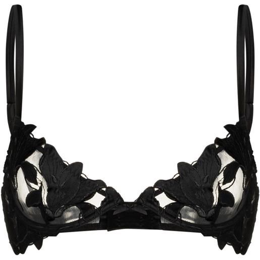 Fleur Du Mal reggiseno lily con ricamo - nero
