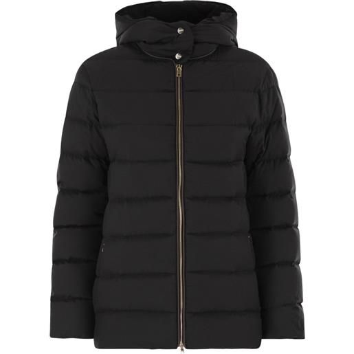 Herno piumino trapuntato con cappuccio - nero