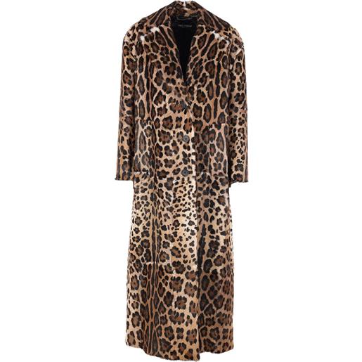Dolce & Gabbana cappotto leopardato - marrone