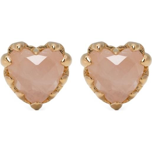 Stolen Girlfriends Club orecchini love - 18k gold plated/rose quartz