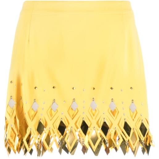 Rabanne minigonna con borchie - giallo