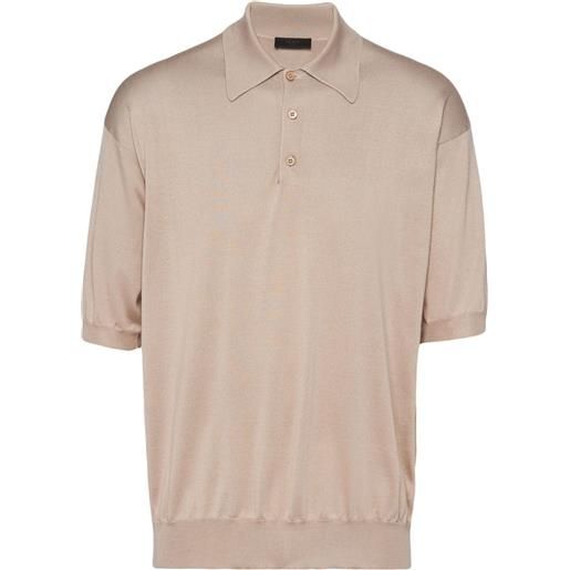 Prada polo a maglia fine - toni neutri