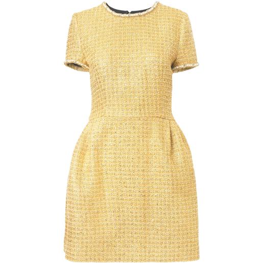 Carolina Herrera abito corto in tweed con decorazione - giallo