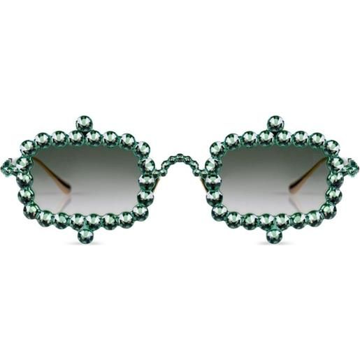 ANNA-KARIN KARLSSON occhiali da sole crystal mirage con decorazione - verde