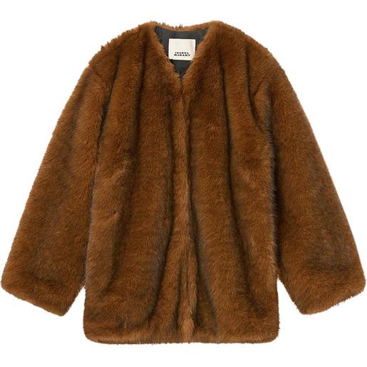 ISABEL MARANT cappotto senza colletto aglae - marrone