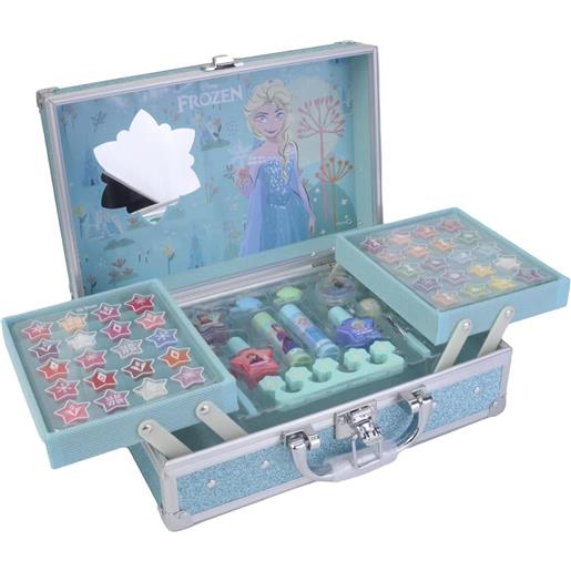 Markwins lip smacker disney frozen valigia make-up con 20 lucidalabbra + 20 ombretti in crema + 2 smalti + 2 balsami labbra + accessori e applicatori