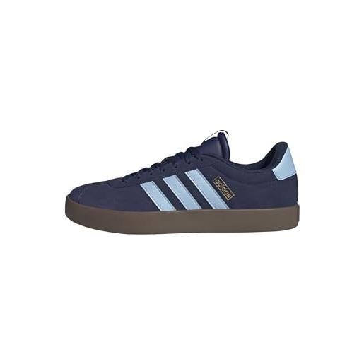 adidas vl court 3.0 shoes, sneaker uomo, core white preloved teal aurora ivy, 40 eu