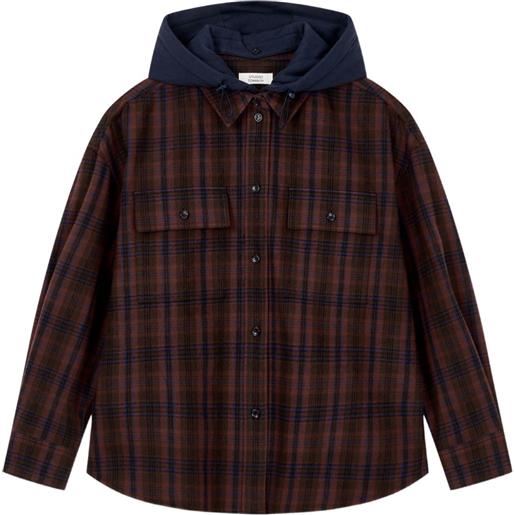 STUDIO TOMBOY camicia con cappuccio rimovibile - marrone