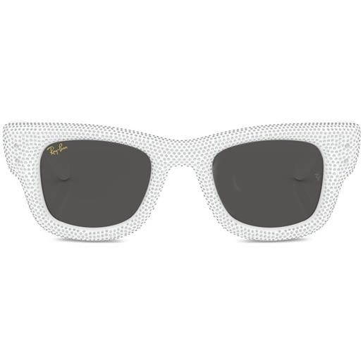 Ray-Ban occhiali da sole wayfarer geometrici - bianco