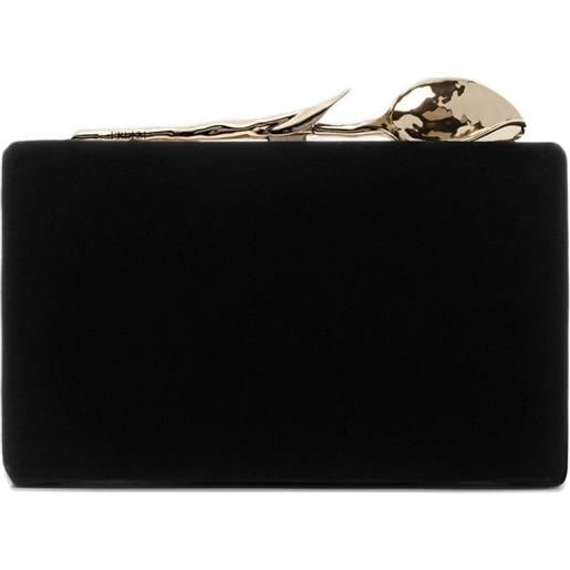 ERDEM clutch bloom con decorazione - nero