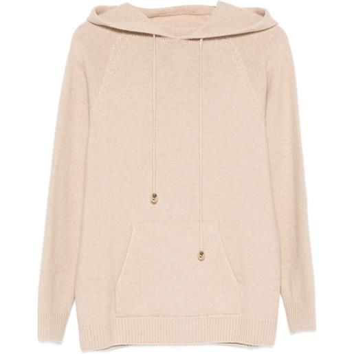 Fabiana Filippi felpa con cappuccio, zip e tasca a marsupio - toni neutri