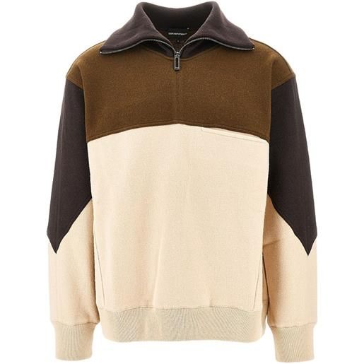 Emporio Armani felpa con design color-block - toni neutri