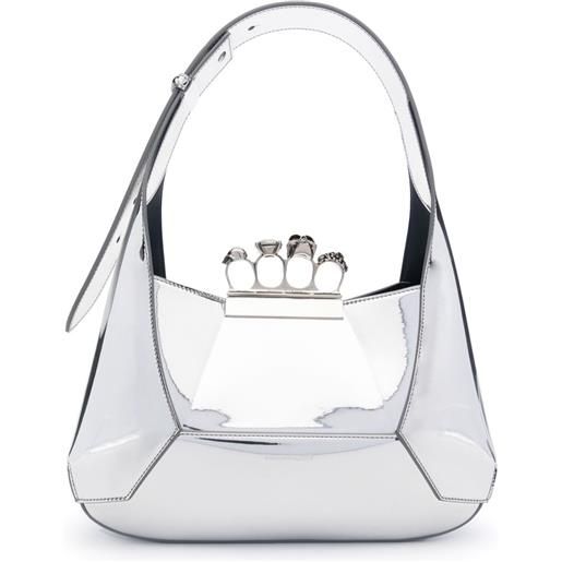 Alexander McQueen borsa a spalla jewelled hobo - argento