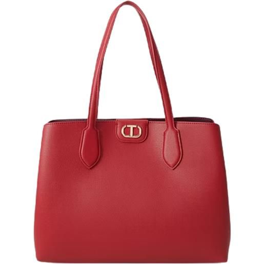 TWINSET borsa shopper bicolore con oval t