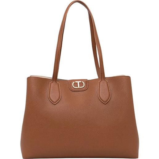 TWINSET borsa shopper bicolore con oval t