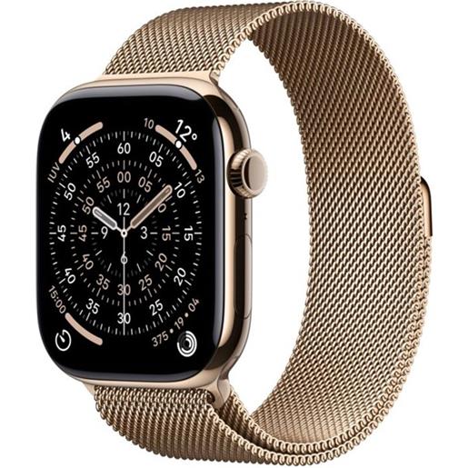 Apple watch series 11 gps + cellular 46mm gold titanium case with gold milanese loop - s/m