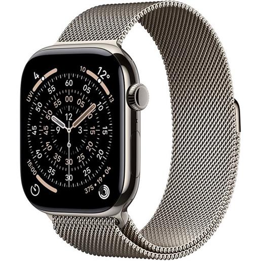 Apple watch series 11 gps + cellular 46mm natural titanium case with natural milanese loop - s/m