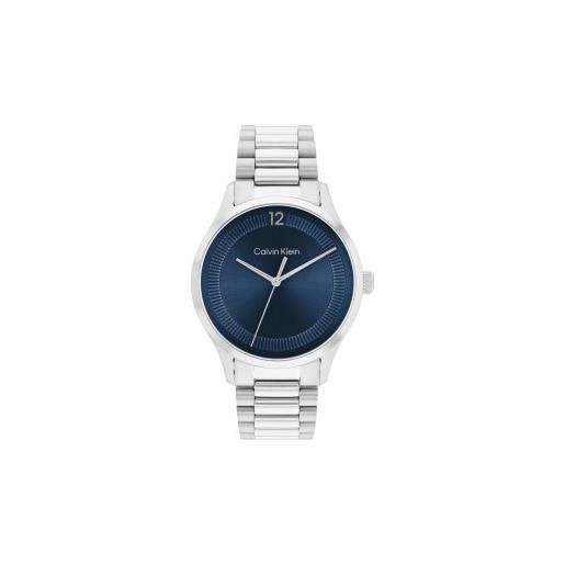 Calvin Klein unisex. 25200225 iconico orologio analogico marino [3054577], casual, braccialetto, acciaio inossidabile, navy