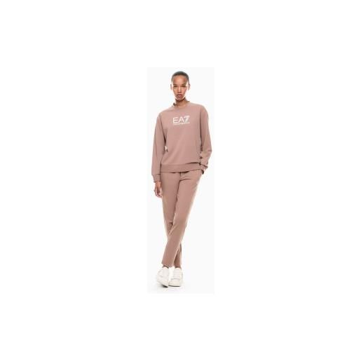 EA7 per donna. 7w000115_af13135 tuta in cotone elasticizzato beige con logo [3254600], casual, sportivo, multisport, manica lunga
