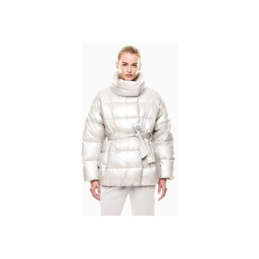 EA7 per donna. 7w000448_af15913 preziosa giacca trapuntata perlata color bianco sporco [3255455], casual, poliestere