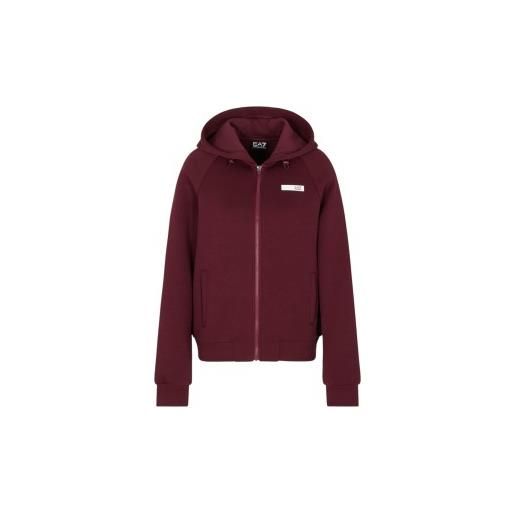 EA7 per donna. 7w000675_af13151 felpa ventus7 natural garnet [3256575], casual, granata, cotone, manica lunga, bordeaux