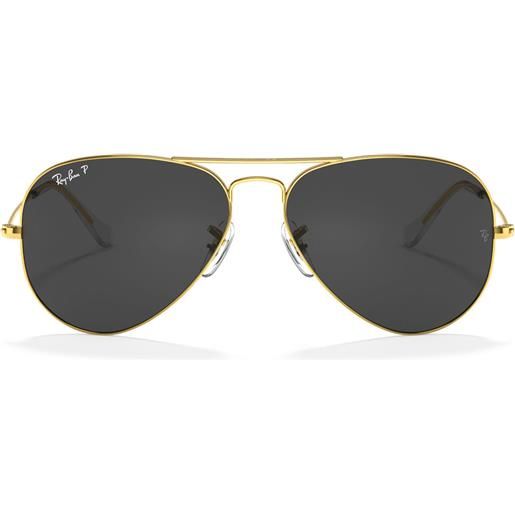 Ray-Ban occhiali da sole rb3025 919648 aviator gradient oro/nero unisex polarizzati