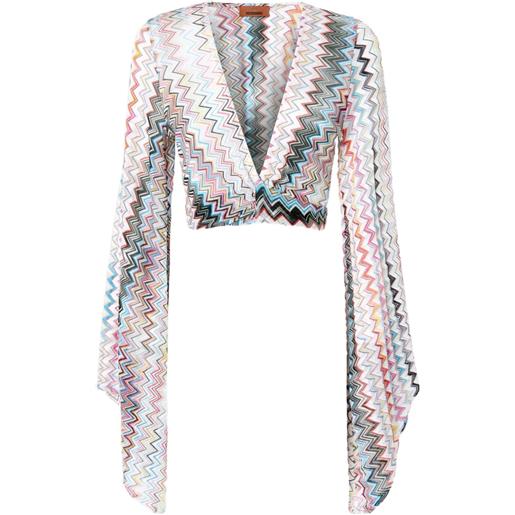 Missoni top con motivo a zigzag - bianco