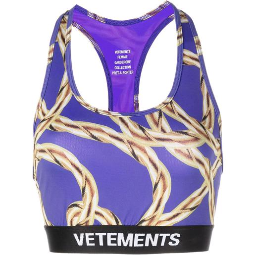 VETEMENTS reggiseno sportivo con stampa catena - viola