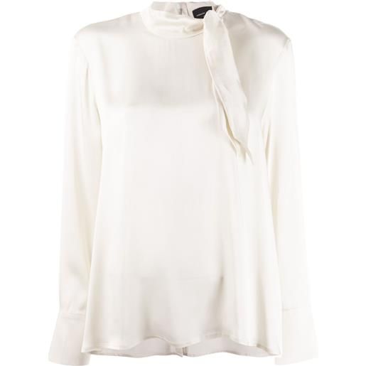 Roberto Collina blusa con collo lavallière - bianco